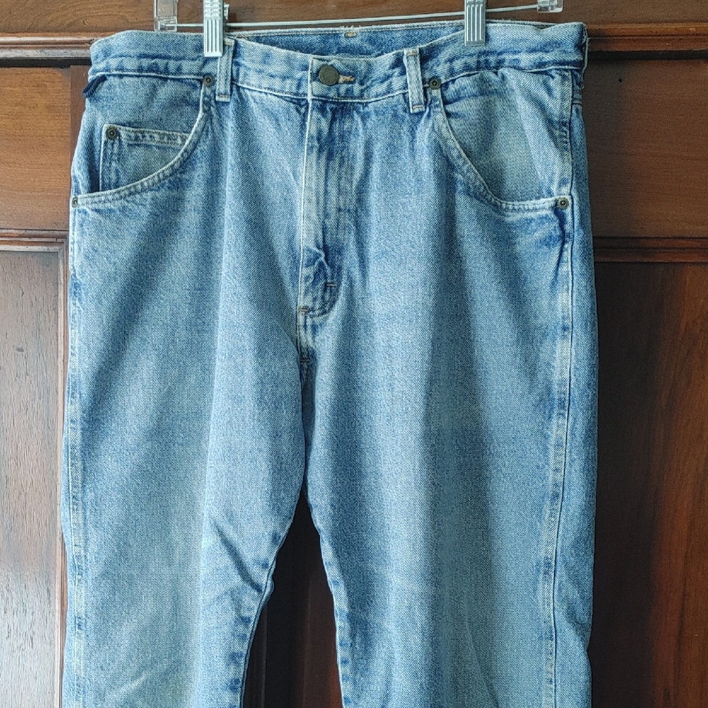 Wrangler Classic FLANNEL LINED Blue/Red Lining Denim Jeans 36"X30"